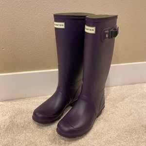 Hunter Huntress Dark Iris Tall Wide Rain Boots